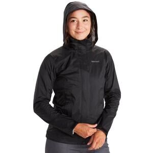 Marmot Women’s Small Black Lightweight Hooded Rain Jacket Windbreaker Packable